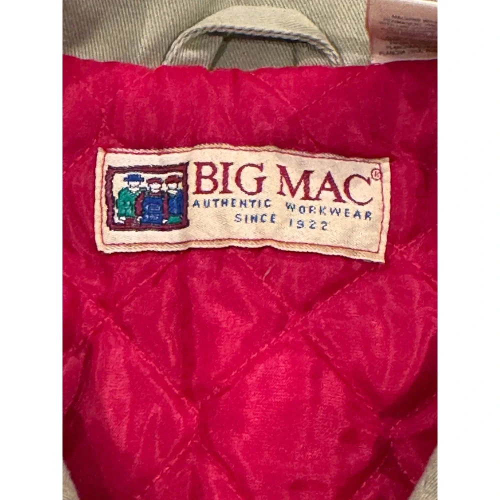 VTG BIG MAC Vintage 70s khaki red lined quilted work jacket Men's Large
